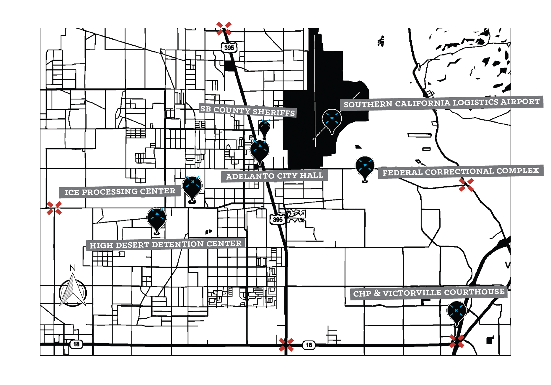 map of adelanto ice targets